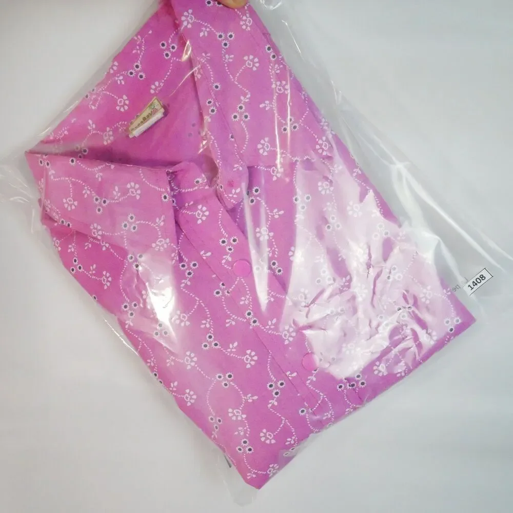 Boca Bay Womens Size L  Blouse Snap Button Pink Floral Short Sleeve - Picture 13 of 13